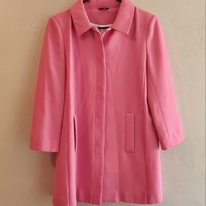 Tesoro Moda Hot Pink Cotton Lined Light Coat Size Small